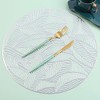 Hosoncovy 4 Pack Leaf Decorative Placemats PVC Placemats Hollow Dining