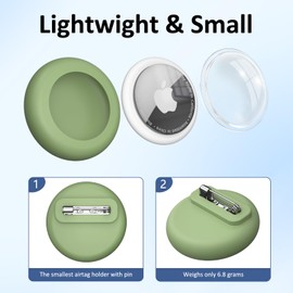 4 Pack Apple Tag Holder for Kids Hidden Case, Silicone Waterproof Tag Holder with Invisible Pin, Anti-Lost, for Children, Elderly, Pets, Luggage & Clothing (Matcha+Pink+Violet+Light Blue)