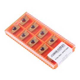 Accusize Industrial Tools APKT1604 TiN Coated Carbide Inserts for Machining Steel, 10 Pc Set, 0056-1604x10