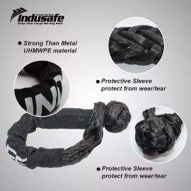 Indusafe Heavy Duty Recovery Ring Snatch Block Pulley Soft Shackle Tow Winch Rope 56000lb