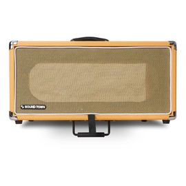 Sound Town Vintage 4U Amp Rack Case, 12.5" Depth with Rubber Feet, Dust Cover, Kickstand, Orange (STVRC-4OR)