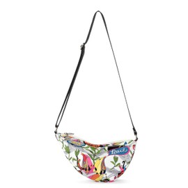Sakroots Tess Sling in Eco-Twill, Adjustable Crossbody Strap, White Peace Print
