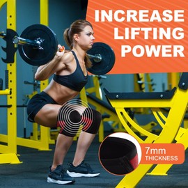 Knee Sleeves (1 Pair) 7mm Neoprene Thick High-Performance Knee Compression Support For Squats for Weightlifting, Powerlifting, Squatting & Fitness Activities for Men and Women (burgundy, X-Large)