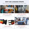 CPCOIN Luggage Straps for Suitcases Adjustable Travel Belts with Ladderlock