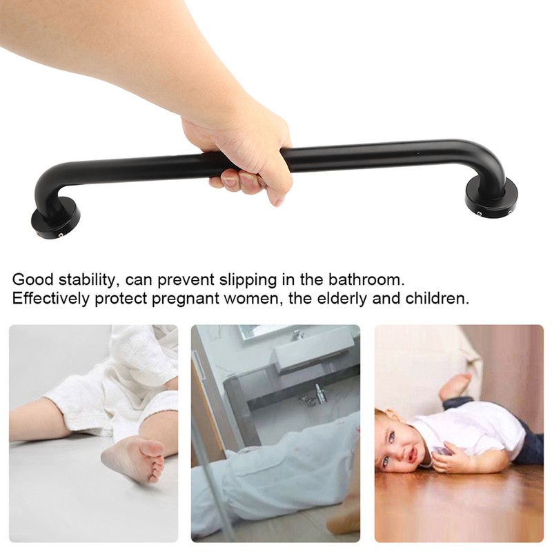 Black Space Aluminum Anti‑Skid Bathtub Handle Handrail Safety Grab Bar