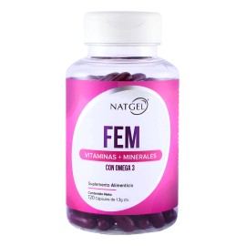 Fem Multivitamínico | 120 Softgels | Suplemento Integral para Mujeres | Apoyo Nutricional Completo | Natgel