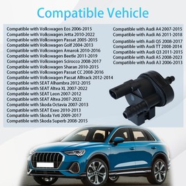 Vapor Canister Purge Valve Compatible with A3 A4 A5 A6 Q5 TT Altea XL Leon Volkswagen Amarok Passat Beetle CC GTI Jetta Scirocco Sharan Vapor Purge Valve Replacement for 06H906517AA 06H-906-517-AA