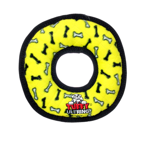 TUFFY Ultimate Ring, Durable Dog Toy (Regular, Yellow Bone)