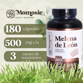 Hongo De Melena De León 180 Cápsulas Memoria Y Enfoque Lions Mane Suplemento Natural Momosie