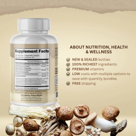 Pelican Vitamins PureFungi Complex- Brain & Immune Support- 2 Bottles- 120 Capsules