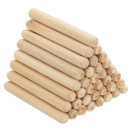 PATIKIL 7/32" x 1-31/32"(6 x 50mm) Wood Dowel Pins, 60 Pack Fluted Wooden Dowel Pin Beveled Groove Rods for Furniture Door Art Crafts Projects