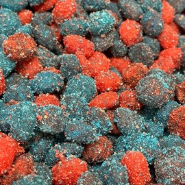 Super Sour Blue Razz Cherry Fusion Gushyz — Tangy & Chewy Candy Snack with Bold Fruit Flavor, Perfect for Sour Candy Lovers & On-the-Go Treats
