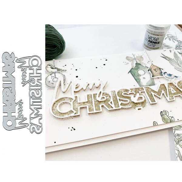 Merry Christmas Letters Metal Die Cuts,Hollow Merry Christmas Word Snowflake