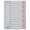 Esselte A4 Polypropylene 1-12 Part Indices - Grey