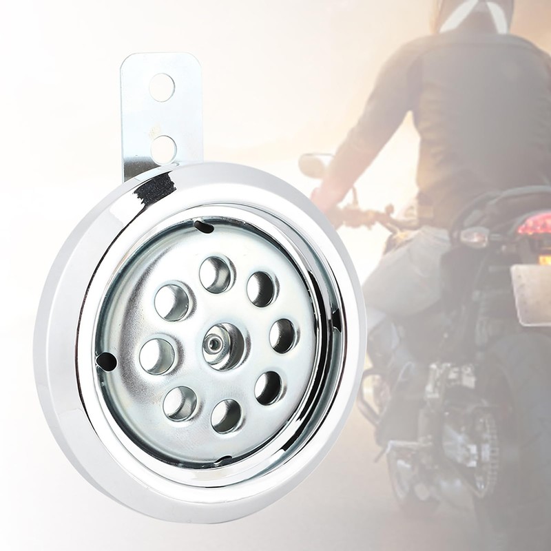 Universal Powerful 105dB Motorcycle Horn with Chrome Lid Honeycomb Pattern