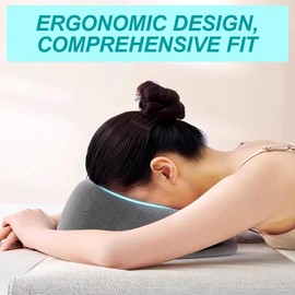 SKIKHN Massage-Gesichtswiegenkissen, Massagekissen für das Gesicht, Massagekissen für zu Hause, U-förmiges Massage Gesichtskissen aus Memorys-Schaum für den Schönheitssalon, Grau (B)