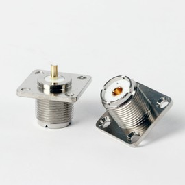Triswenic SO239 Connector UHF SO239 Female Panel Chassis Mount Connector 4-Hole Jack Flange(5 Pack)