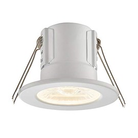 Saxby 74707 ShieldECO IP65 Fire Rated 8.5W 3000K LED Dimmable Bathroom Downlight Matt White