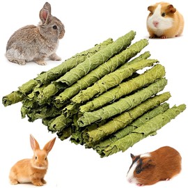 Fhiny Rabbit Chew Toys, 100g Natural Mulberry Leaf Crispy Rolls Small Animal Molar Snacks Chinchilla Sticks Guinea Pig Chews for Teeth Dental Care for Bunny Guinea Pig Chinchilla Hamster Gerbil