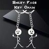 2Pcs Smiley Face Key Chain Sign Language Keychains for Women