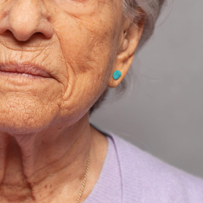 Aretes de turquesa para mujer, aretes tibetanos con piedras preciosas
