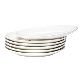 Vikko Dinner Plate, Set of 6 White Plates, Ceramic Dinner Plates Set, Stackable 10 Inch Dinner Plates for Every Day and Special Occasion, Restaurant Style, Dishwasher Safe, Microwave Safe