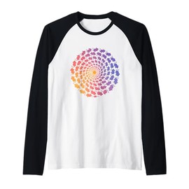 Degu Spiral Gradient Graphic Raglan Baseball Tee