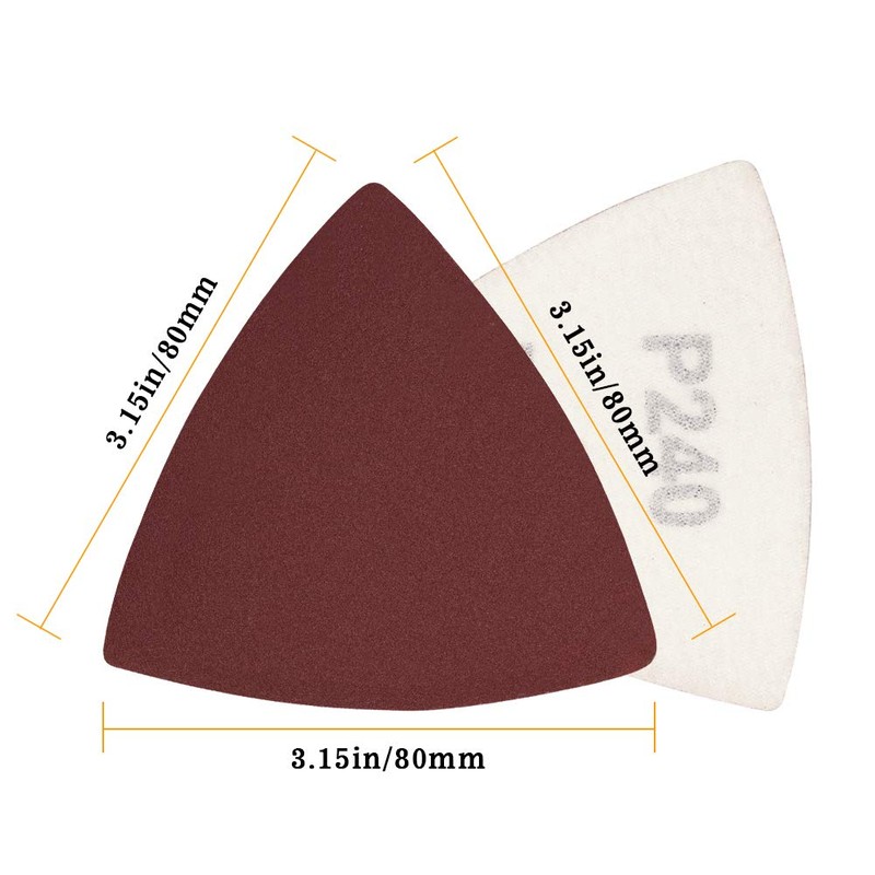 SPEEDWOX 30 Pcs Hook and Loop Triangle Sandpaper 240 Grit