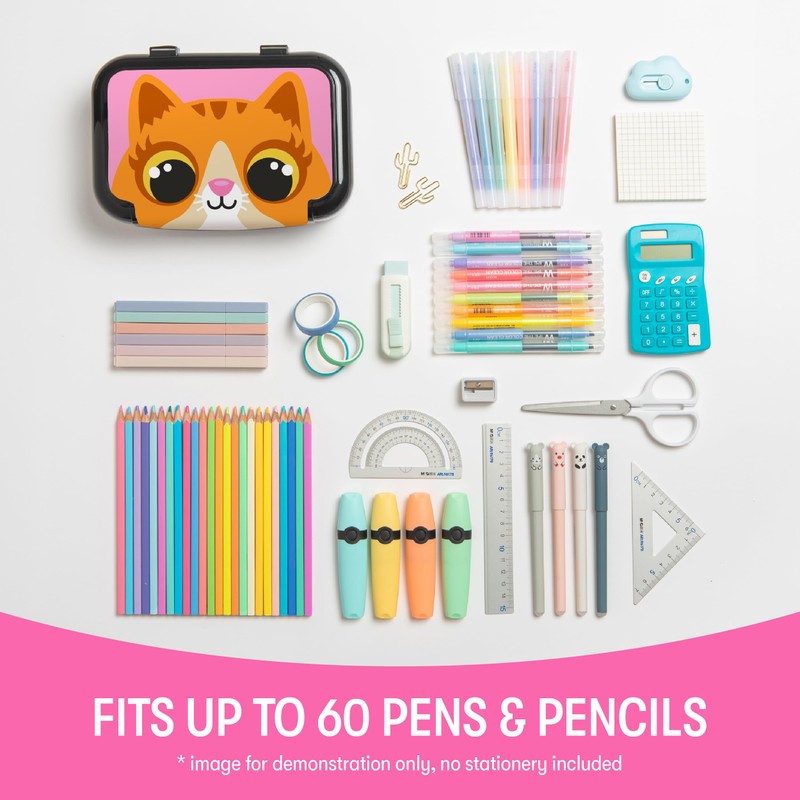 ZIPIT Recycled Plastic Pencil Case for Girls, Large Pencil Case