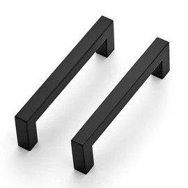 Ravinte 12 Pack 4-1/2 Inch Kitchen Square Cabinet Handles Matte Black Cabinet Pulls Black Drawer Pulls Kitchen Cabinet Hardware Kitchen Handles for Cabinets Cupboard Handles Drawer Handles