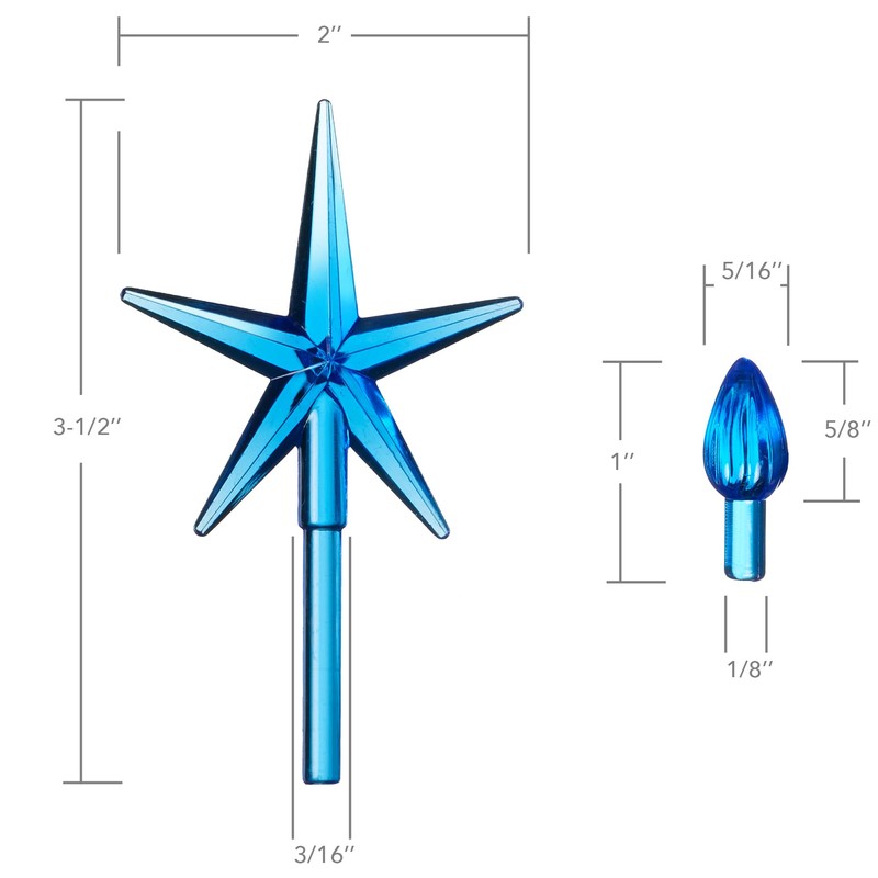 Casafield Ceramic Christmas Tree Replacement Lights - 108 Blue Bulbs