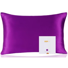 Zimasilk 100% Mulberry Silk Pillow Case for Hair and Skin, 19 Momme Silk Both Sides, (Standard 50 x 75 cm, Purple), 1 Piece