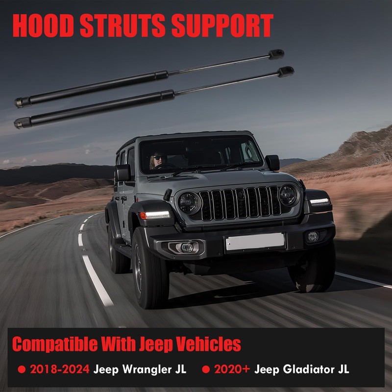 SHUNTALL Front Engine Hood Struts Lift Support Compatible with 2018-2024