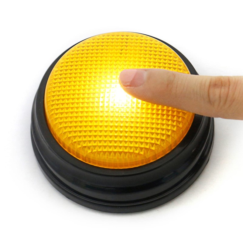 Recordable Talking Button with Led Function Learning Resources Buzzers Pink