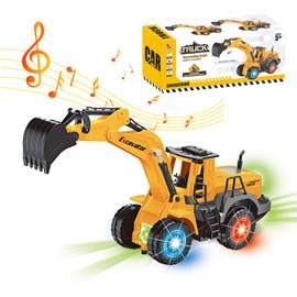 LioMaxi Bagger-Spielzeug, automatisches Gehen mit Ton und Licht, Baustellenfahrzeuge, Bagger, Sandspielzeug für Bergbau, mit Licht und Multi-Musik, für Kinder von 3-7 Jahren