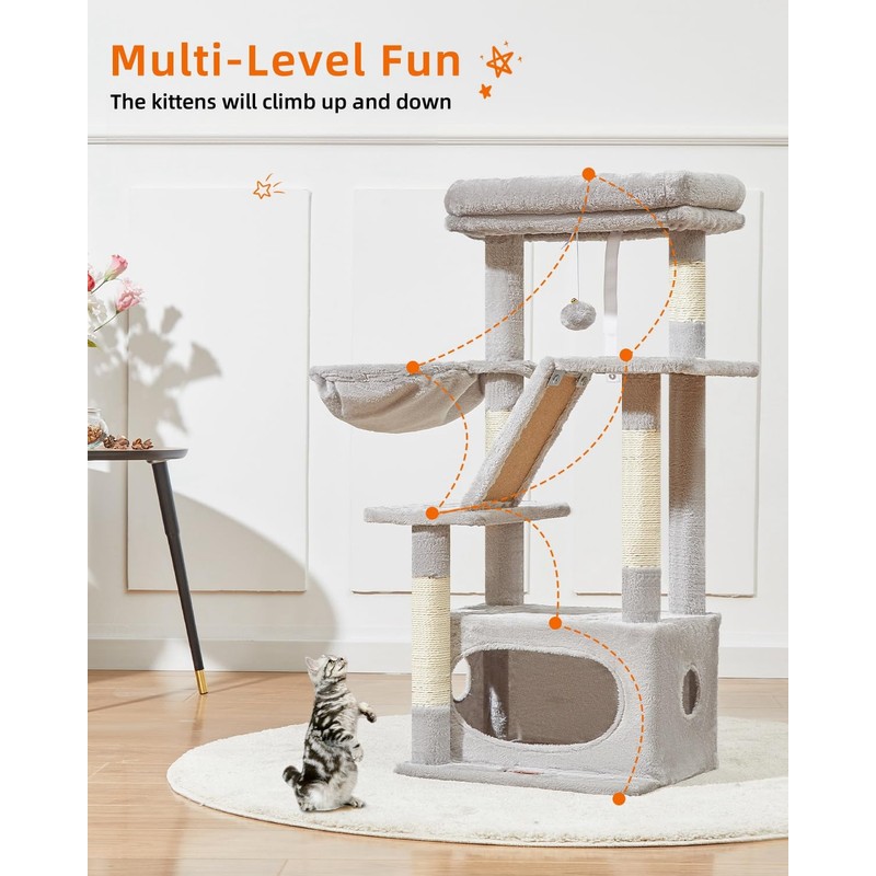 Taoqimiao Cat Tree,38.2-Inch Cat Tower for Indoor Cats,Suitable for Kittens