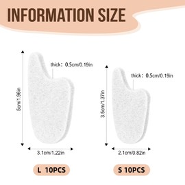 20Pcs Foam Toe Separators Softly and Comfortably Toe Foam Easy to Wear Sponge Toe Separators Can be Prevent Calluses Friction Redness Blistering and Relieve Toe Discomfort