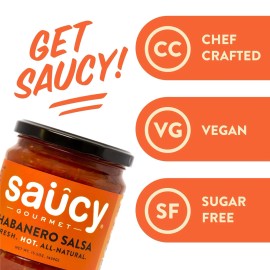 Saucy Gourmet Salsa Habanero 15.5 oz (Pack of 6)
