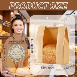 25 Pcs Kraft Paper Bakery Bags with Special Selected Stickers, Food Storage Paper Bags for Bread and Pastries
