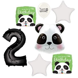 Panda Birthday Balloons Party Decorations Event Bouquet For 2 Year Old