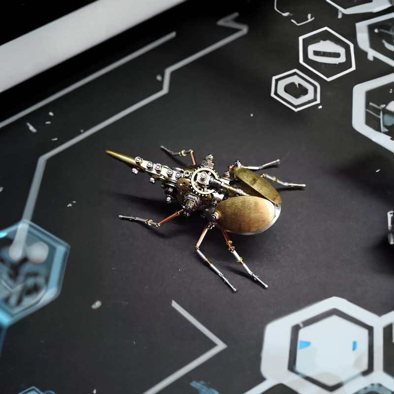 3D Metal Puzzles, Steampunk Bug Sculpture Hercules Beetle Mechanical Insects