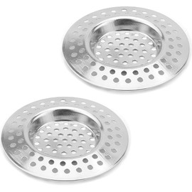 2 Pcs Stainless Steel Sink Strainer, 75mm Standard Sink Drainer Plug Hair Catcher, Anti Clogging Drain Protector, Universal Filter Plug Replacement Strainer Basket, for Kitchen Bathtub Bathroom
