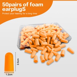 Rhimooay 50 Pairs of Noise Stop Earplugs, Ear Plugs for Sleeping, Ultra Soft Foam Earplugs, Suitable for Use when Sleeping, Snoring, Learning, Travel, Concerts and Loud Noise Scenarios