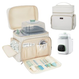 Storage Bag Compatible with Momcozy KleanPal Pro Baby Bottle Washer, Heavy Duty Carrying Case for Bottle Washer Machine, Large Capacity Travel Organizer with Multiple Pockets for Accessories(Bag Only)