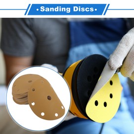 VekAuto 50 Stk. Schleifscheiben, 6" 9 Loch 400 Körnung Universal für Metall, Holz, Automobilreparatur Haltbarkeit Aluminiumoxid-Papierbasis Gelb