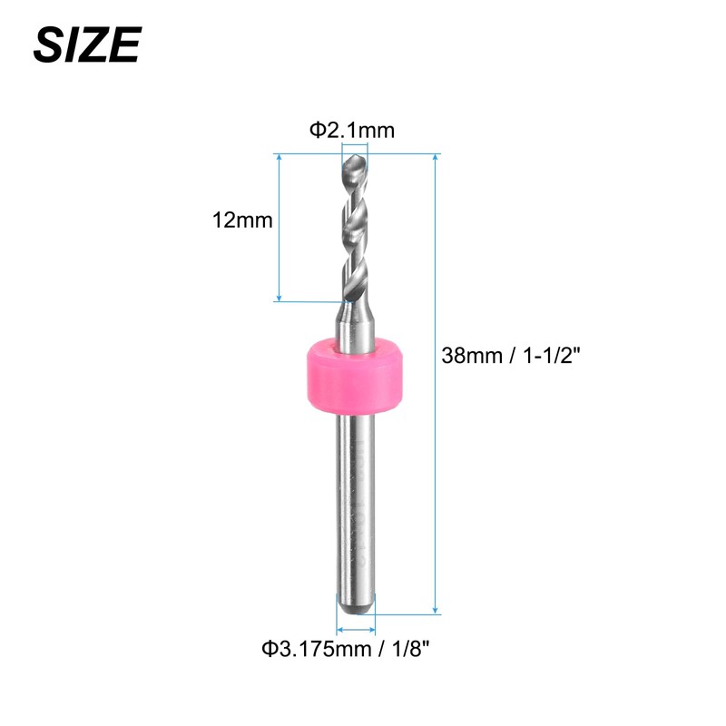 sourcing map PCB Drill Bits 2.1mm Tungsten Carbide Rotary Tool