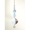 Blue Glass Shell and Heart Ceiling Fan Pull