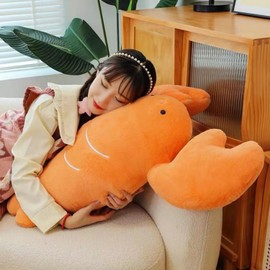 Ryttir - Peluche de langosta grande de 25.6 pulgadas, tamaño XXL, peluche de langosta de aventura, decoración de felpa de camarones para niños y niñas, regalos divertidos de langosta para niños y