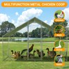 Large Metal Chicken Coop Run for 6/10 Chickens, Duck Coop/House,