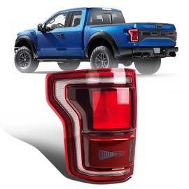 ZSBMP LED Black Tail Lights Assembly with Blind Spot Compatible with 2017 2018 2019 Ford F150 Taillight Rear Brake Lamp Signal Assembly OE:HL3Z13405F(Left Driver Side)